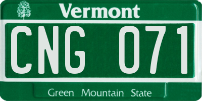 VT license plate CNG071