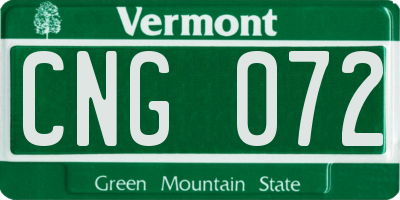 VT license plate CNG072