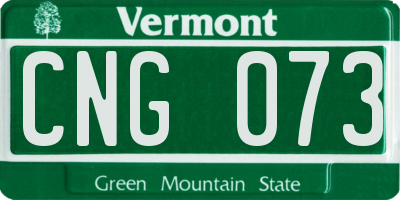 VT license plate CNG073