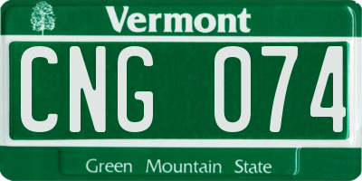 VT license plate CNG074