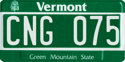 VT license plate CNG075