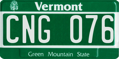 VT license plate CNG076