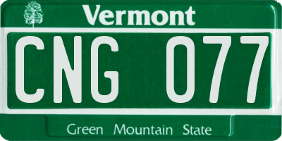 VT license plate CNG077