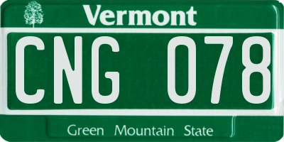 VT license plate CNG078