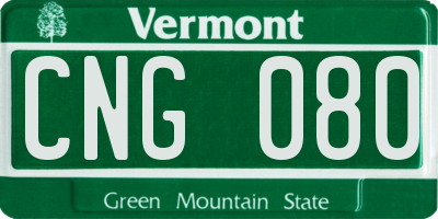 VT license plate CNG080