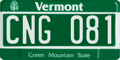 VT license plate CNG081
