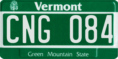 VT license plate CNG084