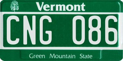 VT license plate CNG086