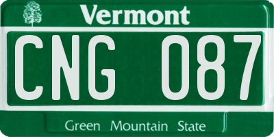 VT license plate CNG087