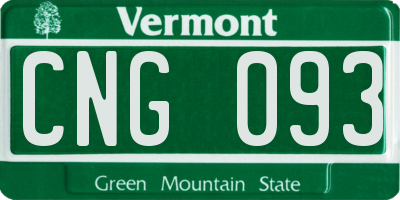 VT license plate CNG093