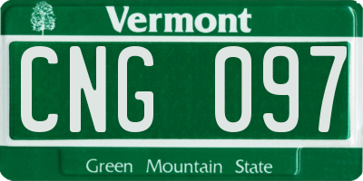 VT license plate CNG097