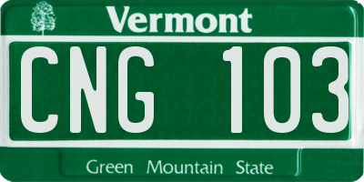 VT license plate CNG103