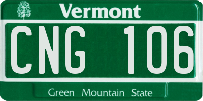 VT license plate CNG106