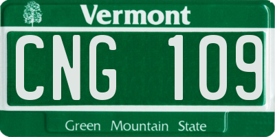 VT license plate CNG109