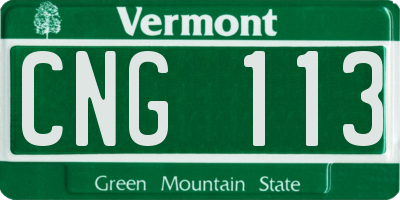 VT license plate CNG113