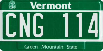VT license plate CNG114