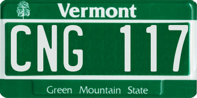 VT license plate CNG117