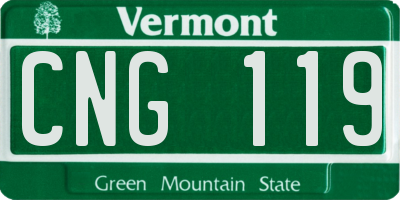 VT license plate CNG119