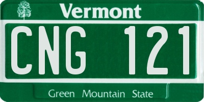 VT license plate CNG121