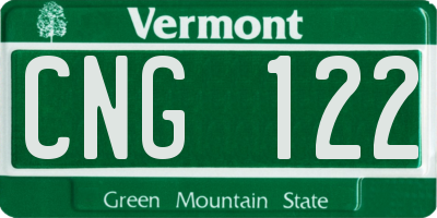 VT license plate CNG122