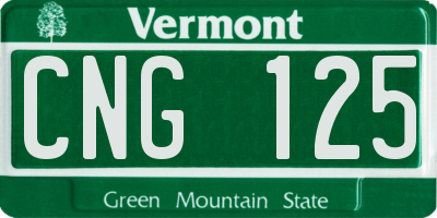 VT license plate CNG125