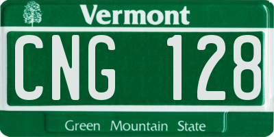 VT license plate CNG128