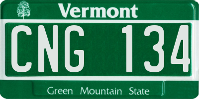 VT license plate CNG134