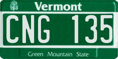 VT license plate CNG135
