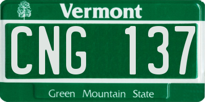 VT license plate CNG137