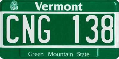 VT license plate CNG138