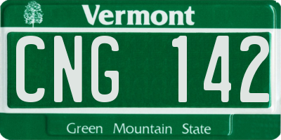 VT license plate CNG142