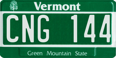 VT license plate CNG144