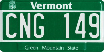 VT license plate CNG149