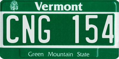 VT license plate CNG154
