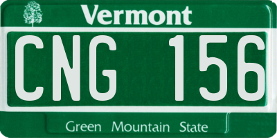 VT license plate CNG156