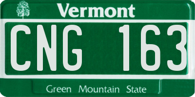 VT license plate CNG163