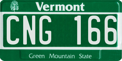 VT license plate CNG166