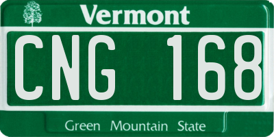 VT license plate CNG168