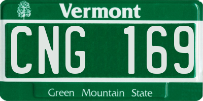 VT license plate CNG169