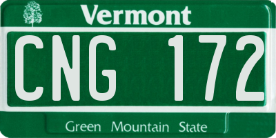 VT license plate CNG172