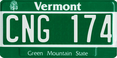 VT license plate CNG174