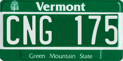 VT license plate CNG175