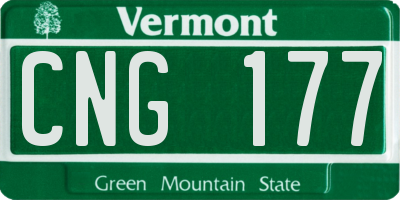 VT license plate CNG177