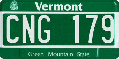 VT license plate CNG179