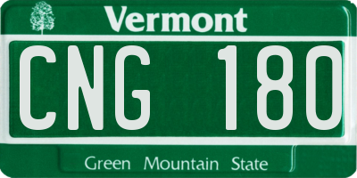 VT license plate CNG180