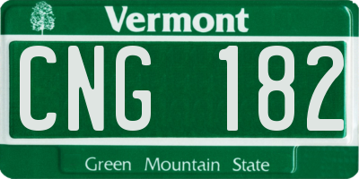 VT license plate CNG182