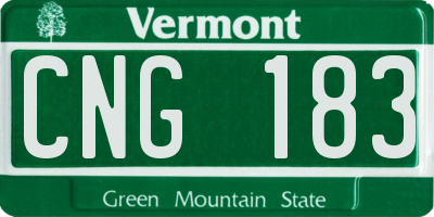 VT license plate CNG183