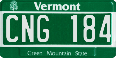 VT license plate CNG184