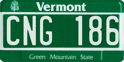 VT license plate CNG186