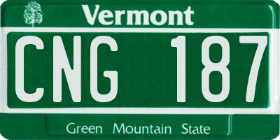 VT license plate CNG187